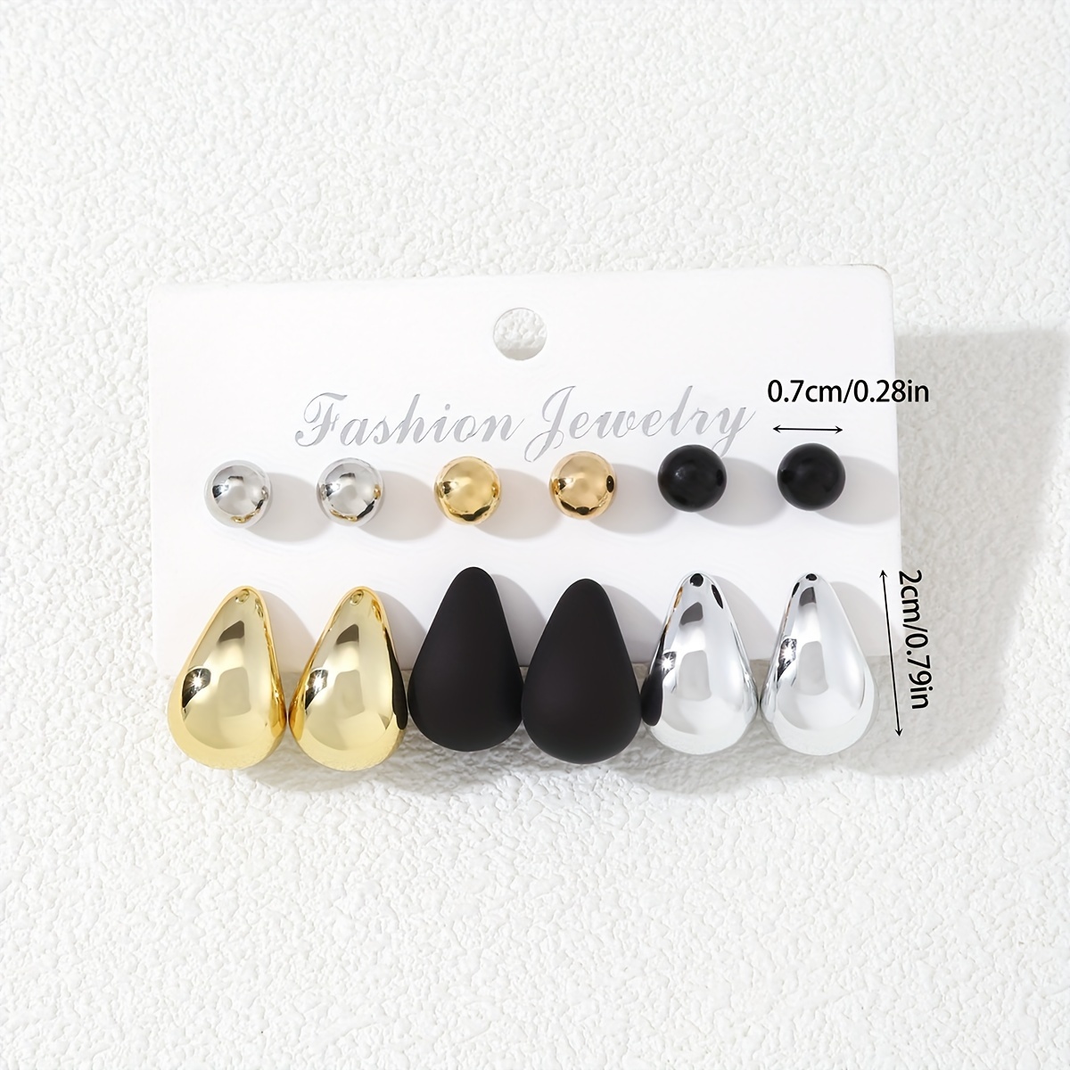 Water Drop Hoop Earrings Plastic Stainless Classic Style